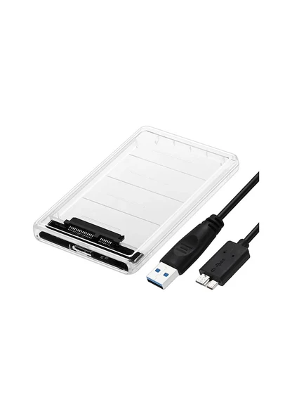 4266 2.5 USB 3.0 SSD Harddisk Şeffaf Taşınabilir HDD Kutusu ürün görseli 1