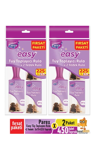 Parex Easy Tüy Toplayıcı Fırsat Paketi 75 li 225 Yaprak  2 Paket 450 Yaprak ürün görseli 1