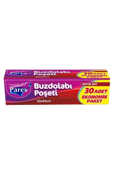 Parex 30 Adet Büyük Boy Buzdolabı Poşeti - 30x45 Cm ürün görseli 1