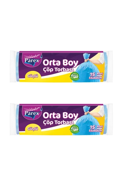 Parex Güçlü Çöp Torbası Orta Boy 2 Paket ürün görseli 1