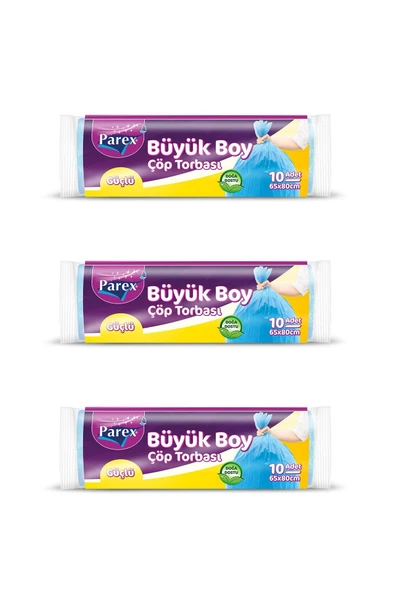 Parex Güçlü Çöp Torbası Büyük Boy 3 Paket ürün görseli 1