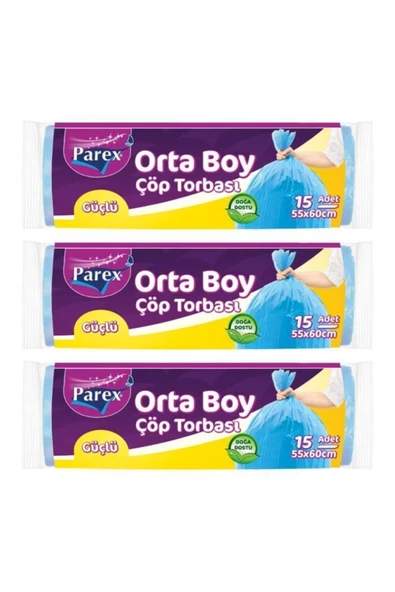 Parex Güçlü Çöp Torbası Orta Boy 3'lü Paket ürün görseli 1