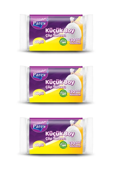 Parex Güçlü Küçük Çöp Torbası Mini Boy 3 Paket ürün görseli 1