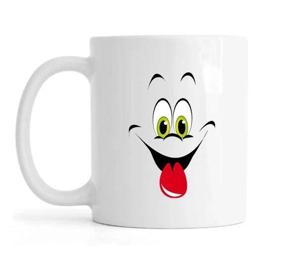 HİDZ Smile İfadeli Beyaz Kupa Bardak (Tip 4) ürün görseli 1