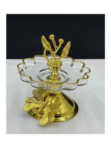 Paşabahçe 54531 Gold Papatya Ayaklı Lokumluk ürün görseli 1