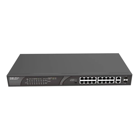 Rg-Es118S-Lp - Ruıjıe Reyee Rg-Es118S-Lp 16 Port 10/100 + 2X1Gb Sfp Uplınk Combo 120W Poe Rackm ürün görseli 1