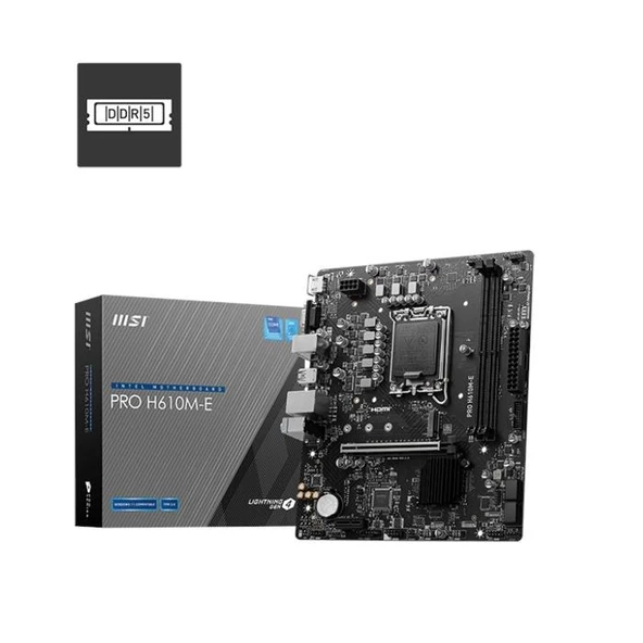 Msı Pro H610M-E D5 1700P Vga Hdmi Pro H610M-E ürün görseli 1
