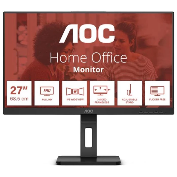 AOC 27E3QAF 27" 4 ms Full HD Pivot IPS Monitör ürün görseli 1