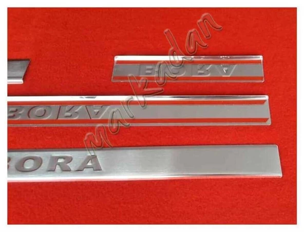 Markadan VW Bora Krom Kapı Eşiği 1998-2004 4 Parça Paslanmaz Çelik - Resim 2
