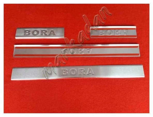 Markadan VW Bora Krom Kapı Eşiği 1998-2004 4 Parça Paslanmaz Çelik - Resim 3
