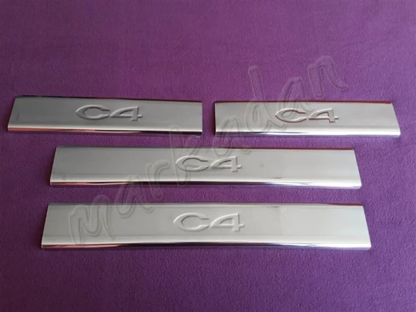 WOC Chrome Citroen C4 Krom Kapı Eşiği 2010-2020 4 Parça Paslanmaz Çelik ürün görseli 1
