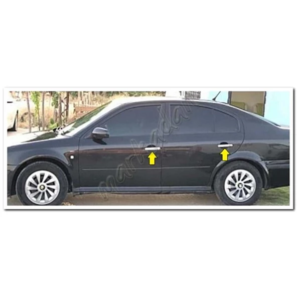 WOC Chrome Skoda Octavia Krom Kapı Kolu 2004-2008 4 Kapı Paslanmaz Çelik - Resim 3