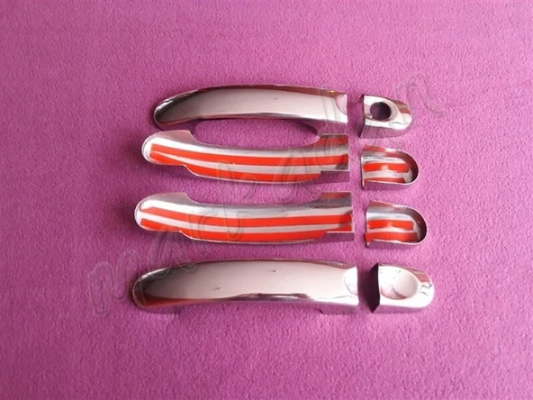 WOC Chrome VW T5 Transporter Krom Kapı Kolu 2003-2014 4 Kapı Paslanmaz Çelik - Resim 2