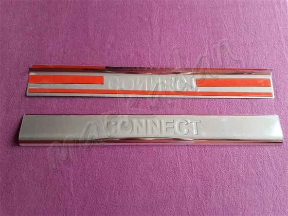 WOC Chrome Ford Connect Krom Kapı Eşiği 2002-2014 2 Parça Paslanmaz Çelik - Resim 2