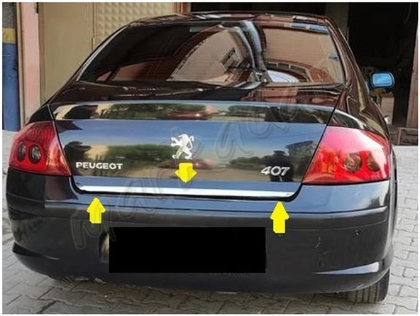 Markadan Peugeot 407 Krom Bagaj Alt Çıta 2004-2010 Paslanmaz Çelik ürün görseli 1