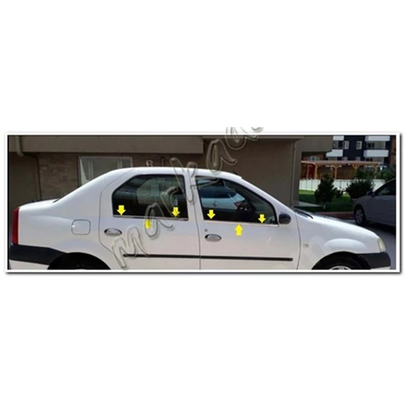 WOC Chrome Dacia Logan Krom Cam Çıtası 2005-2012 4 Parça Paslanmaz Çelik ürün görseli 1