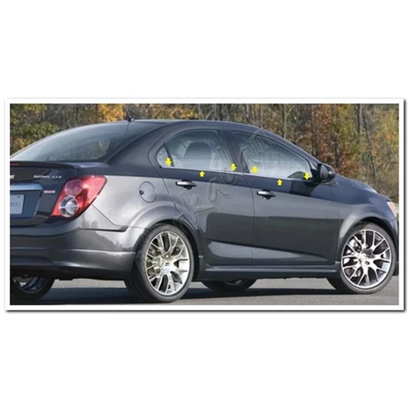 Markadan Chevrolet Aveo Sedan Krom Cam Çıtası 2006-2011 4 Parça Paslanmaz Çelik ürün görseli 1
