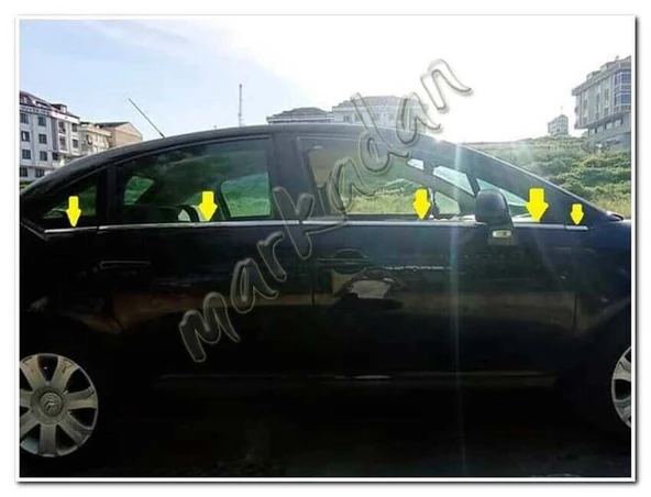 WOC Chrome Citroen C4 HB Krom Cam Çıtası 2004-2010 8 Parça Paslanmaz Çelik ürün görseli 1