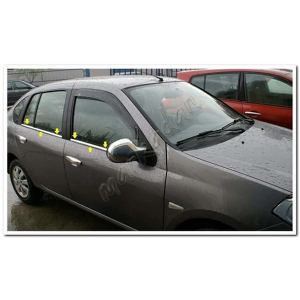 WOC Chrome Renault Clio Symbol Krom Cam Çıtası 2009-2012 4 Parça Paslanmaz Çelik ürün görseli 1