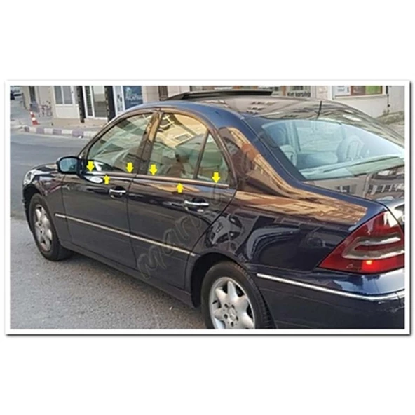 WOC Chrome Mercedes C W203 Krom Cam Çıtası 2001-2007 4 Parça Paslanmaz Çelik ürün görseli 1