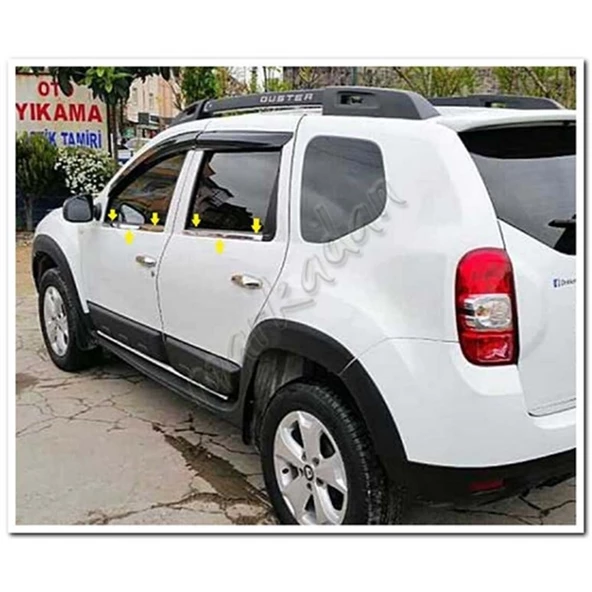 WOC Chrome Dacia Duster Krom Cam Çıtası 2010-2017 4 Parça Paslanmaz Çelik ürün görseli 1