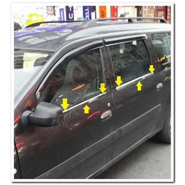 WOC Chrome Dacia Logan Mcv Krom Cam Çıtası 2013-2020 4 Parça Paslanmaz Çelik ürün görseli 1