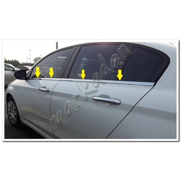 WOC Chrome Fiat Egea Sedan Krom Cam Çıtası 2015 Sonrası 4 Parça Paslanmaz Çelik ürün görseli 1