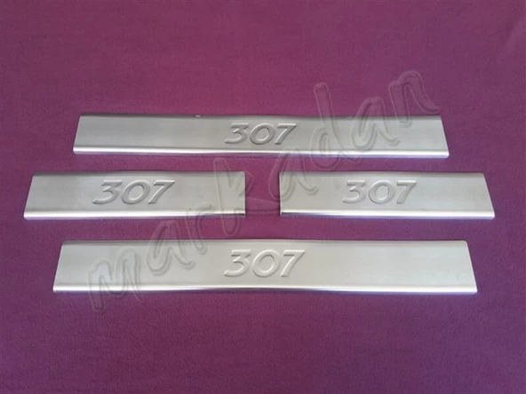 WOC Chrome Peugeot 307 Krom Kapı Eşiği 2001-2008 4 Parça Paslanmaz Çelik ürün görseli 1