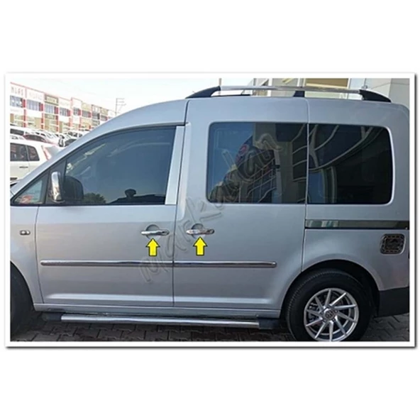 WOC Chrome VW Caddy Krom Kapı Kolu 2004-2014 4 Kapı Paslanmaz Çelik - Resim 3