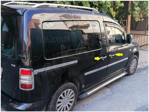 WOC Chrome VW Caddy Krom Kapı Kolu 2004-2014 4 Kapı Paslanmaz Çelik - Resim 4