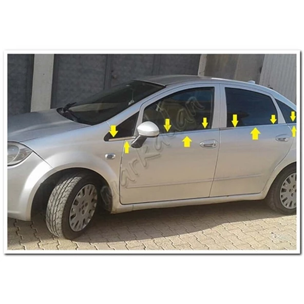 WOC Chrome Fiat Linea Krom Cam Çıtası 2006-2018 8 Parça Paslanmaz Çelik ürün görseli 1