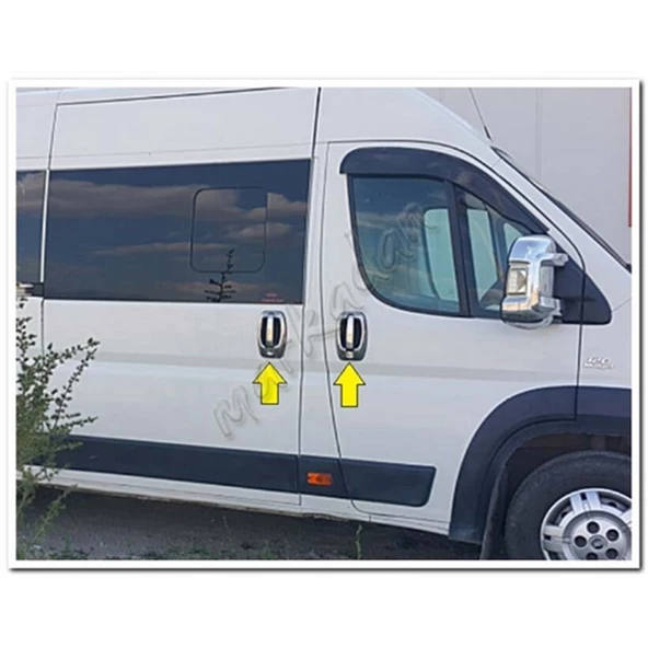 Markadan Fiat Ducato Krom Kapı Kolu 2006-2014 4 Kapı 8 Parça Paslanmaz Çelik - Resim 3