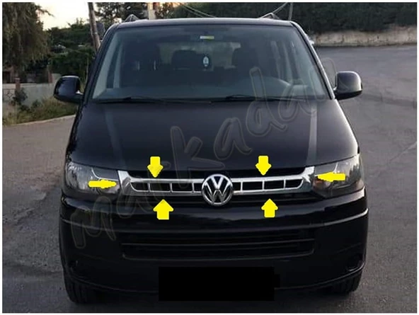 Markadan VW T5 Transporter Krom Ön Panjur 2010-2014 2 Parça Paslanmaz Çelik ürün görseli 1