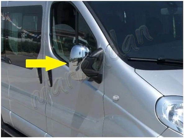 Renault Trafic Krom Ayna Kapağı 2001-2014 2 Parça Abs Krom - Resim 4