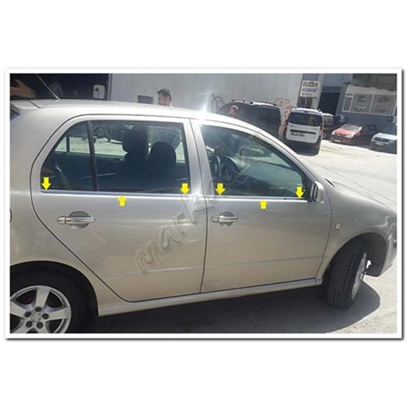 Skoda Fabia Sedan Krom Cam Çıtası 2000-2007 4 Parça Paslanmaz Çelik ürün görseli 1