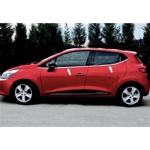 Renault Clio 4 HB Krom Cam Çıtası 2012-2020 8 Parça Paslanmaz Çelik ürün görseli 1