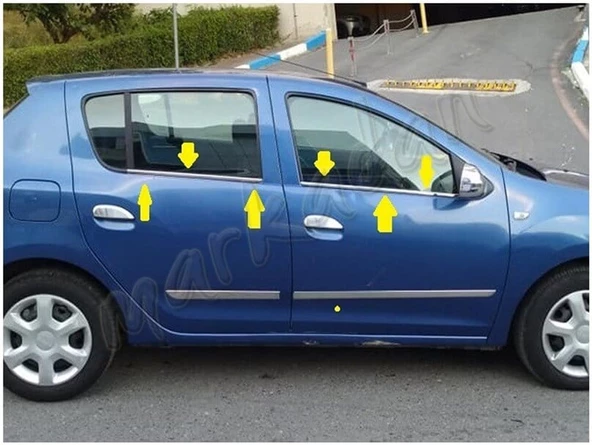 Dacia Sandero Krom Cam Çıtası 2012-2020 4 Parça Paslanmaz Çelik ürün görseli 1
