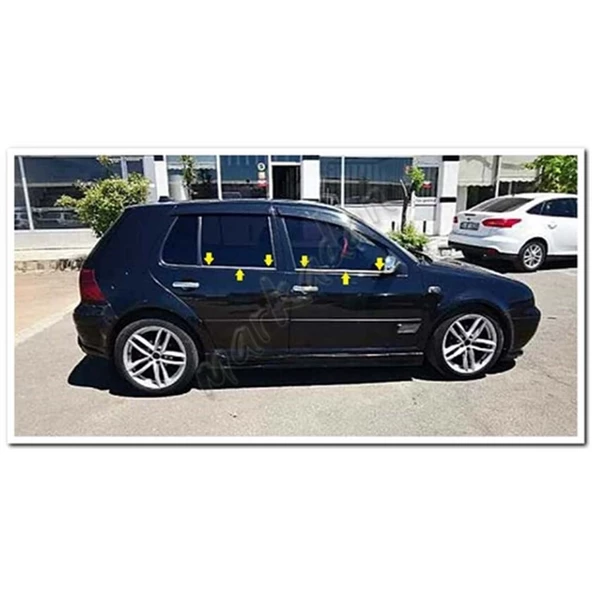 VW Golf 4 Krom Cam Çıtası 1998-2004 4 Parça Paslanmaz Çelik ürün görseli 1