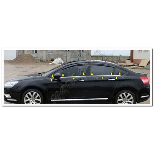 Citroen C5 Krom Cam Çıtası 2008-2019 6 Parça Paslanmaz Çelik ürün görseli 1