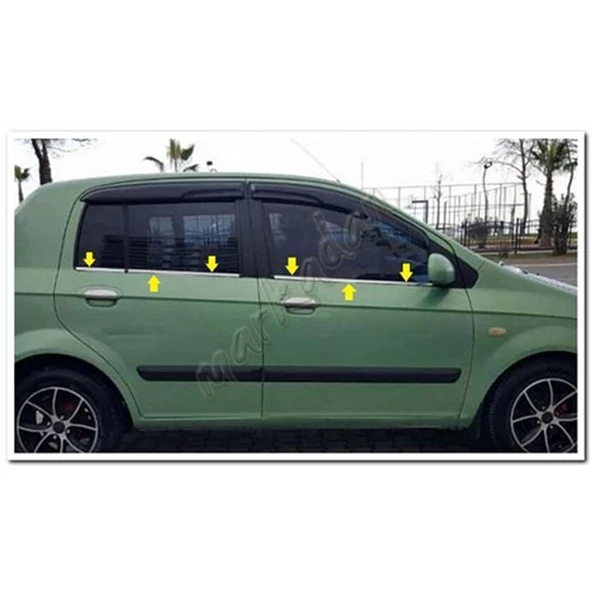 Hyundai Getz Krom Cam Çıtası 2002-2011 6 Parça Paslanmaz Çelik ürün görseli 1