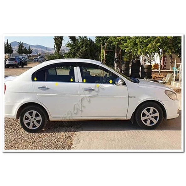 Hyundai Accent Era Krom Cam Çıtası 2005-2011 4 Parça Paslanmaz Çelik ürün görseli 1