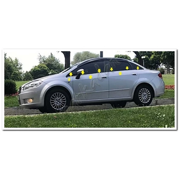 Fiat Linea Krom Cam Çıtası 2006-2018 8 Parça Paslanmaz Çelik ürün görseli 1