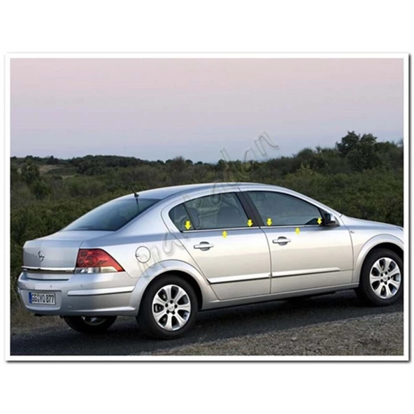 Opel Astra H Sedan Krom Cam Çıtası 2008-2013 4 Parça Paslanmaz Çelik ürün görseli 1