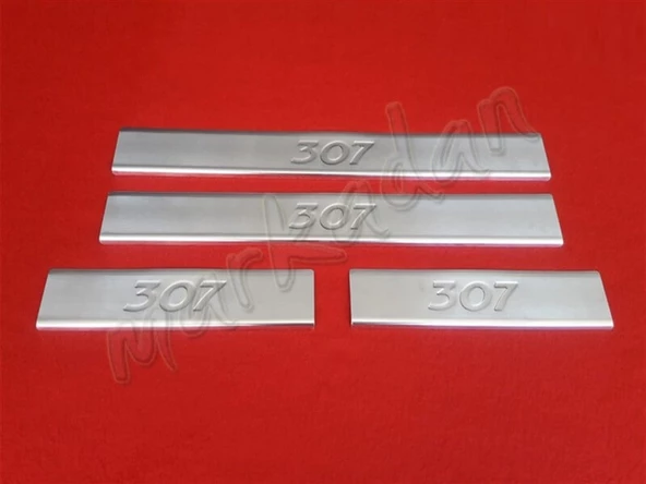 Markadan Peugeot 307 Krom Kapı Eşiği 2001-2008 4 Parça Paslanmaz Çelik ürün görseli 1