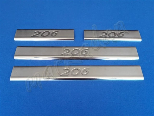 Peugeot 206 Krom Kapı Eşiği 1998-2012 4 Parça Paslanmaz Çelik ürün görseli 1