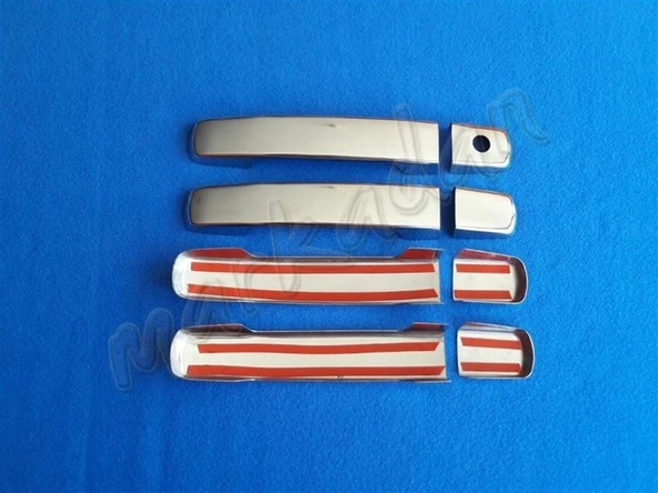 Nissan Navara Krom Kapı Kolu Tek Delikli 2006-2015 4 Kapı Paslanmaz Çelik - Resim 2