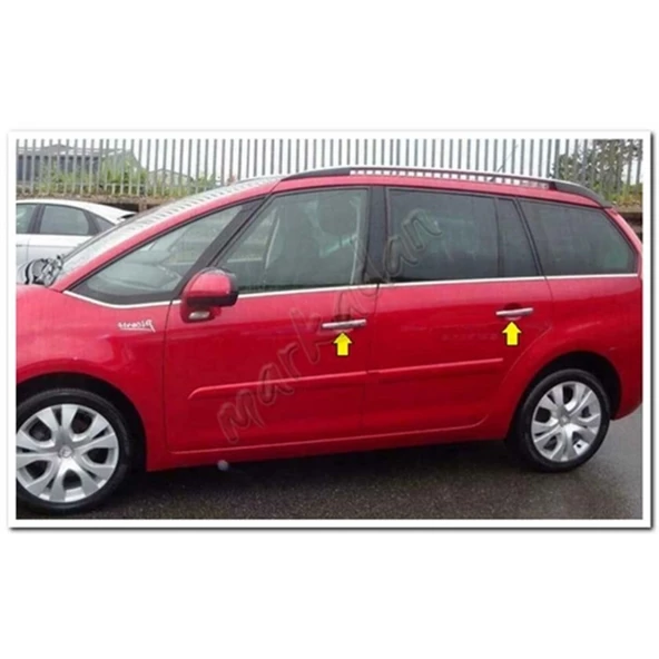 Citroen C4 Picasso Krom Kapı Kolu 2013-2022 4 Kapı Paslanmaz Çelik ürün görseli 1