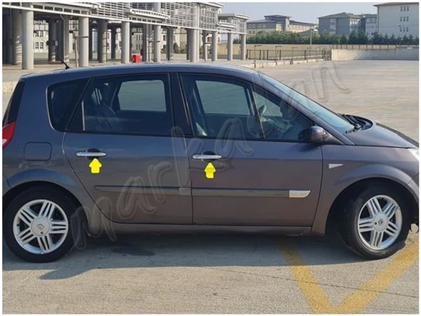 Renault Scenic 2 Krom Kapı Kolu 2003-2009 4 Kapı Paslanmaz Çelik - Resim 3