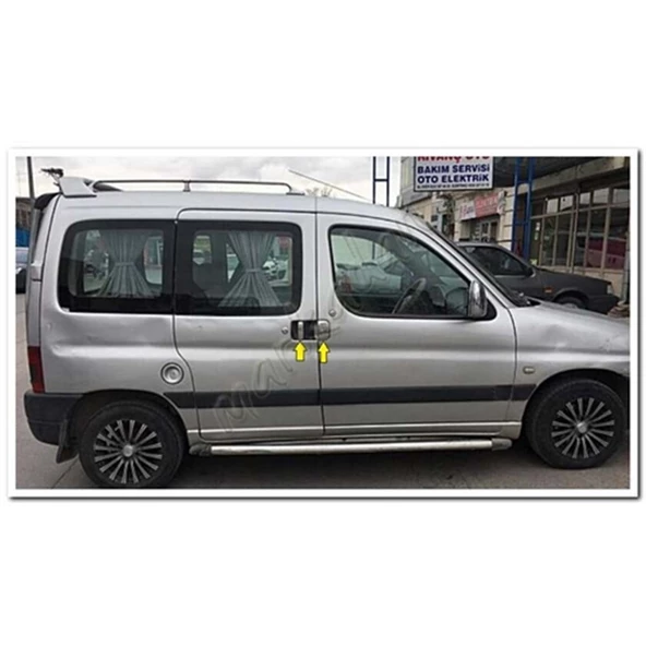 Peugeot Partner Krom Kapı Kolu 1996-2008 4 Kapı Paslanmaz Çelik - Resim 3