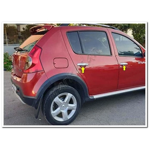 Dacia Sandero Krom Kapı Kolu 2008-2012 4 Kapı Paslanmaz Çelik - Resim 4
